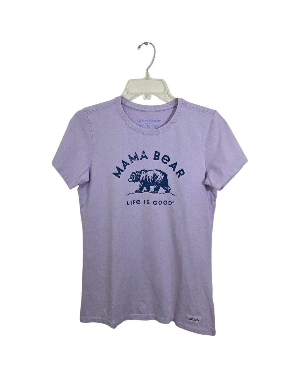 NWT Life is Good Mama Bear Tee T-Shirt Purple Graphic Size Small Short Sleeve